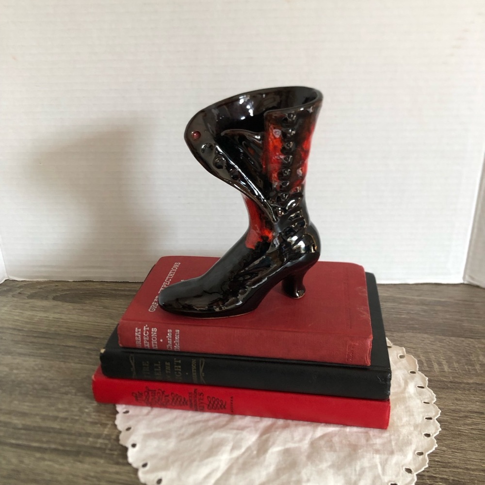 Vtg MCM Drip Glaze Victorian Boot